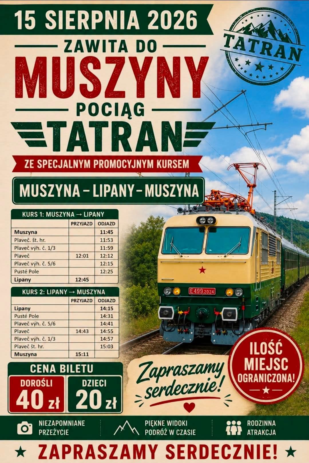 Przejazd pociągiem Tatran