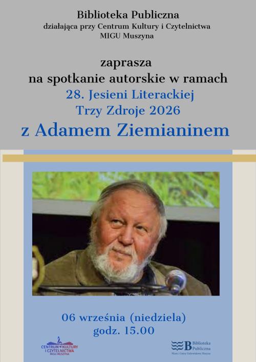 28. Jesień Literacka Trzy Zdroje - spotkanie z Adamem Ziemianinem
